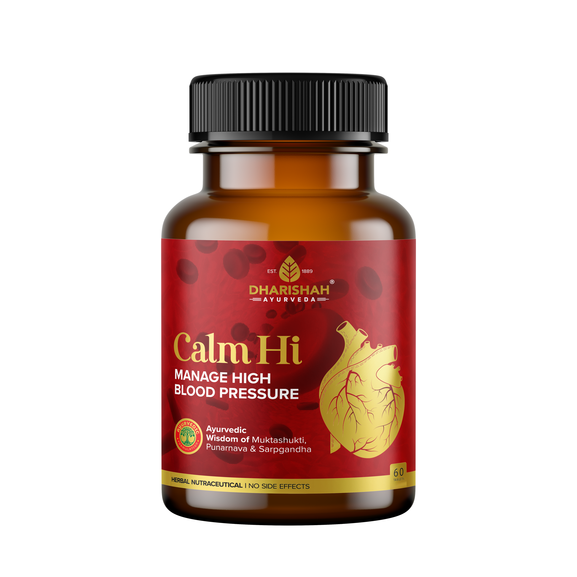Dharishah Ayurveda Calm Hi capsules – Ayurvedic supplement to manage high blood pressure naturally