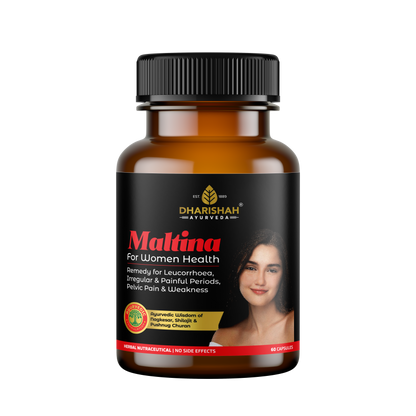 Maltina herbal capsules – natural remedy for leucorrhoea, irregular periods, pelvic pain, and weakness